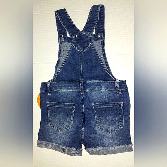 ~L@@K~NWT Toddler Girls Super Stretch denim "Shortall" Coverall Shorts~Sz 4/5 - Picture 5 of 14